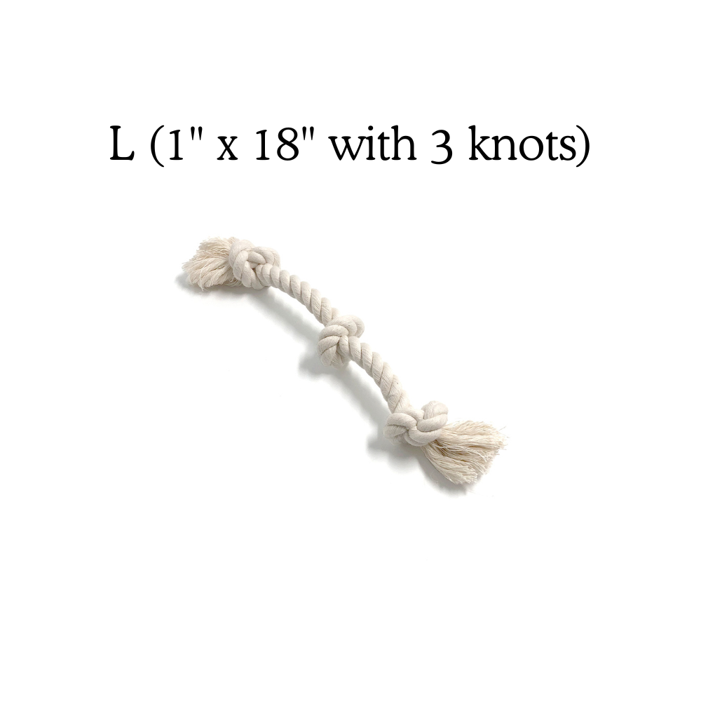 100% Organic Cotton Rope Dog Toy - 5 Sizes | Boba & Vespa